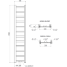Mexen Bolt Badheizkörper 1500 x 300 mm, 295 W, weiß - W126-1500-300-00-20