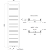 Mexen Bolt Badheizkörper 1500 x 400 mm, 342 W, weiß - W126-1500-400-00-20