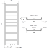 Mexen Bolt Heizkörper 1500 x 500 mm, 389 W, weiß - W126-1500-500-00-20