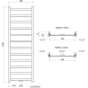 Mexen Bolt Badheizkörper 1500 x 500 mm, 389 W, Anthrazit - W126-1500-500-00-66