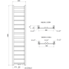Mexen Bolt Badezimmerheizkörper 1800 x 400 mm, 406 W, Anthrazit - W126-1800-400-00-66