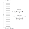 Mexen Bolt Badezimmerheizkörper 1800 x 400 mm, 406 W, schwarz - W126-1800-400-00-70