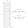 Mexen Bolt Badezimmerheizkörper 1800 x 500 mm, 460 W, schwarz - W126-1800-500-00-70