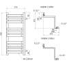 Mexen Loop Eck-Badheizkörper 750 x 375 mm, 413 W, Anthrazit - W129-0750-350-00-66