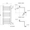 Mexen Loop Eck-Badezimmerheizkörper 750 x 375 mm, 413 W, schwarz - W129-0750-350-00-70
