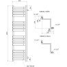 Mexen Loop Eck-Badheizkörper 1250 x 375 mm, 666 W, weiß - W129-1250-350-00-20