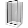 Mexen Apia Schiebetür-Duschkabine 100 x 80 cm, transparent, schwarz + Duschwanne Rio - 840-100-080-70-00-4510