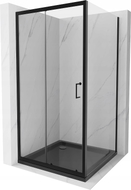 Mexen Apia Duschkabine Schiebetür 90 x 90 cm, transparent, schwarz + Duschwanne Flat, schwarz - 840-090-090-70-00-4070B