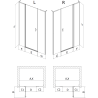 Mexen Mist L Duschtür schwenkbar 150 cm, transparent, gebürstet gold - 8A4L-150-001-55-00