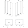 Mexen Mist L Schwingtür Duschwand 140 cm, transparent, schwarz - 8A4L-140-001-70-00