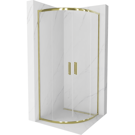 Mexen Rio Duschkabine Viertelkreis 80 x 80 cm, transparent, gold - 863-080-080-50-00