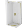Mexen Rio Duschkabine Halbrund 90 x 90 cm, transparent, gold - 863-090-090-50-00