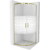 Mexen Rio Halbrunde Duschkabine 70 x 70 cm, weiße Streifen, gold - 863-070-070-50-20