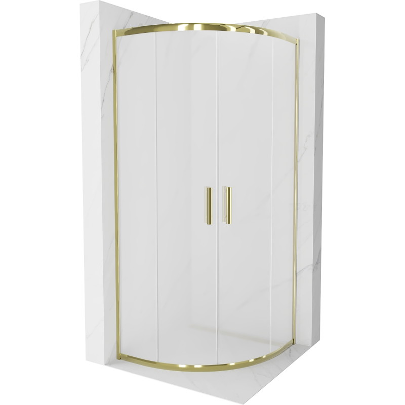 Mexen Rio halbkreisförmige Duschkabine 90 x 90 cm, matt, gold - 863-090-090-50-30
