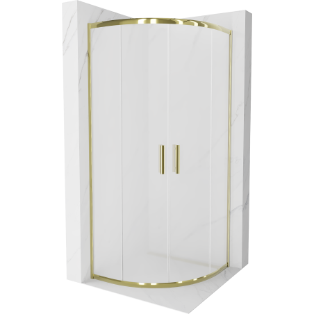 Mexen Rio duschkabine halbrund 90 x 90 cm, matt, gold - 863-090-090-50-30