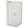 Mexen Rio Duschkabine halbrund 90 x 90 cm, gefrostet, gold - 863-090-090-50-30