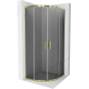 Mexen Rio Duschkabine halbrund 80 x 80 cm, graphit, gold - 863-080-080-50-40
