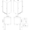 Mexen Lunar-B L Duschkabine Pendeltür links 100 x 90 cm, transparent, chrom - 832L-100-090-01-00-L