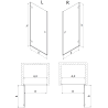 Mexen Lunar-B Duschdrehtür links 65 cm, transparent, chrom - 832-065-000-01-00-L