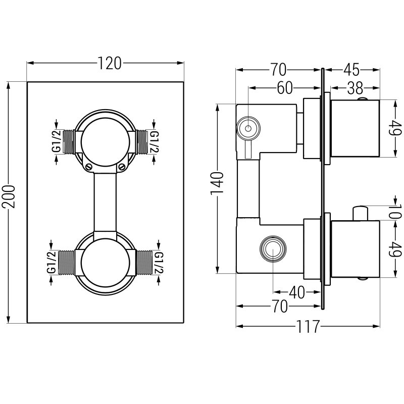 Mexen Cube DR02 Unterputz-Duschset mit 30 cm Regenbrause, weiß - 77502DR0230-20