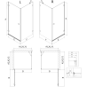 Mexen Lunar-B Duschkabine aus Glas links 95 x 80 cm, transparent, gebürstetes Kupfer - 832-095-080-65-00-L