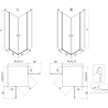 Mexen Mist L Duo Duschkabine schwenkbar 115 x 95 cm, transparent, Chrom - 8A4L-115-095-01-00