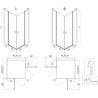 Mexen Mist L Duo Duschkabine schwenkbar 110 x 100 cm, transparent, gold - 8A4L-110-100-50-00