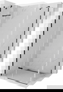 Mexen Roma Duschkabine schwenkbar 90 x 80 cm, transparent, schwarz - 854-090-080-70-00