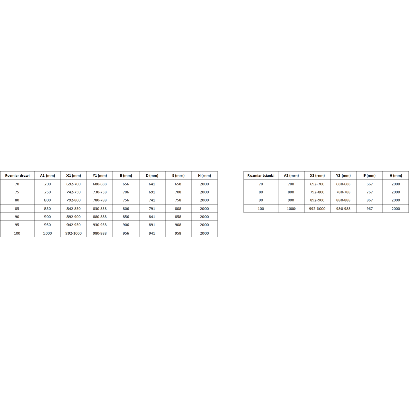 Mexen Lunar-B Duschkabine Schwingtür rechts 100 x 80 cm, transparent, weiß - 832-100-080-20-00-P