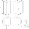 Mexen Mist T Duschkabine schwenkbar links 120 x 95 cm, schwarzes Gitter, schwarz - 8A4T-120-095-70-77-L