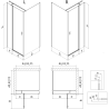 Mexen Mist T Duschkabine schwenkbar rechts 110 x 120 cm, schwarzer Rahmen, schwarz - 8A4T-110-120-70-70-P