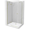 Mexen Roma Pendelduschkabine 120 x 70 cm, transparent, gold + Duschtasse Flat - 854-120-070-50-00-4010