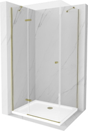 Mexen Roma Pendelduschkabine 120 x 70 cm, transparent, gold + Duschtasse Flat - 854-120-070-50-00-4010