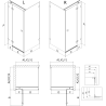 Mexen Lunar T Duschkabine Klapptür links 110 x 80 cm, transparent, Chrom - 834T-110-080-01-00-L