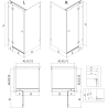 Mexen Lunar T Duschkabine links öffnend 120 x 80 cm, transparent, Chrom - 834T-120-080-01-00-L