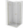 Mexen Roma Duo Duschkabine, schwenkbar, 70 x 70 cm, transparent, gold - 854-070-070-50-00-02