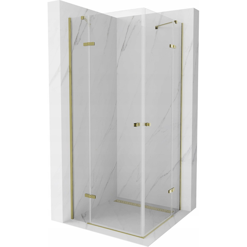 Mexen Roma Duo Duschkabine 90 x 90 cm, transparent, gold - 854-090-090-50-00-02