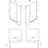 Mexen Lunar-B Duschdrehtür links 150 cm, transparent, gebürstetes Kupfer - 832S-150-050-65-00-L