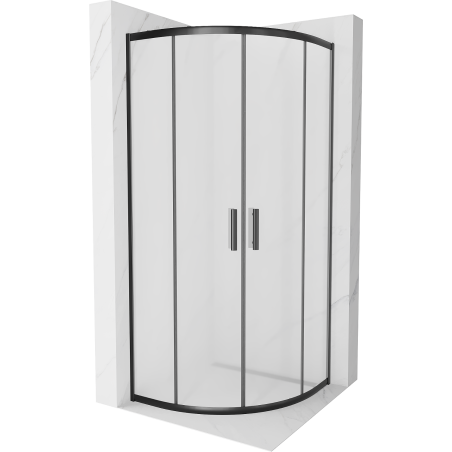 Mexen Rio Duschkabine Halbkreis 90 x 90 cm, matt, schwarz - 863-090-090-70-30