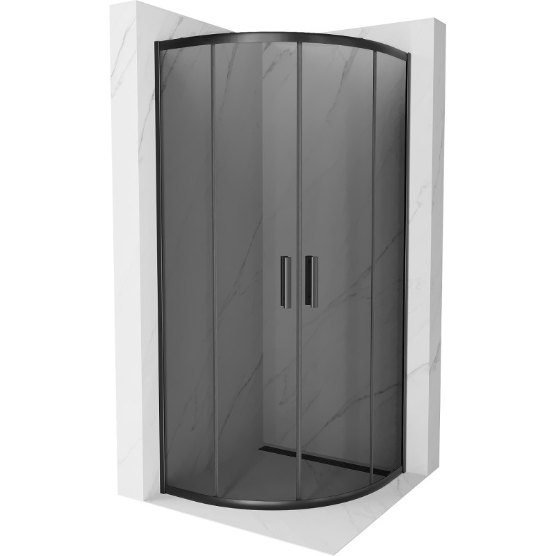 Mexen Rio Halbrunde Duschkabine 70 x 70 cm, grafit, schwarz - 863-070-070-70-40