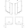 Mexen Lunar-B Duschdrehtür rechts 150 cm, transparent, gebürstetes Nickel - 832S-150-050-97-00-P