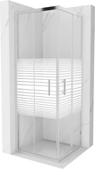 Mexen Rio Quadratische Duschkabine 70 x 70 cm, weiße Streifen, Chrom - 860-070-070-01-20