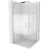 Mexen Rio Quadratische Duschkabine 90 x 90 cm, weiße Streifen, Chrom - 860-090-090-01-20