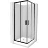 Mexen Rio quadratische Duschkabine 80 x 80 cm, transparent, schwarz + Duschwanne, weiß - 860-080-080-70-00-4510