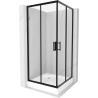 Mexen Rio quadratische Duschkabine 90 x 90 cm, transparent, schwarz + Duschwanne, weiß - 860-090-090-70-00-4510