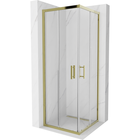 Mexen Rio quadratische Duschkabine 70 x 70 cm, transparent, gold - 860-070-070-50-00