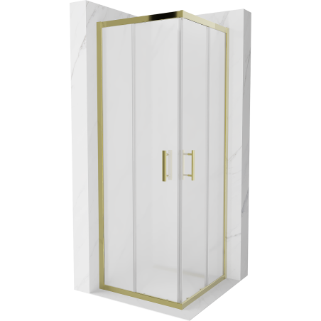 Mexen Rio quadratische Duschkabine 70 x 70 cm, matt, gold - 860-070-070-50-30