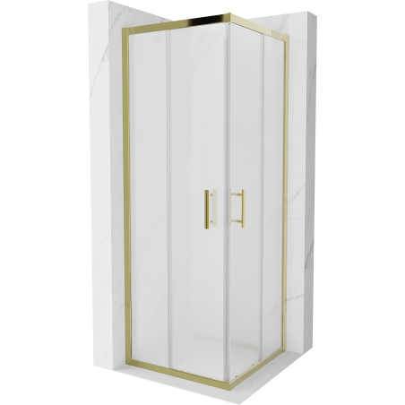 Mexen Rio Quadratische Duschkabine 70 x 70 cm, mattiert, gold - 860-070-070-50-30