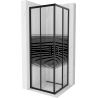 Mexen Rio quadratische Duschkabine 70 x 70 cm, schwarze Streifen, schwarz - 860-070-070-70-20