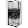 Mexen Rio Quadratische Duschkabine 80 x 80 cm, schwarze Streifen, schwarz - 860-080-080-70-20